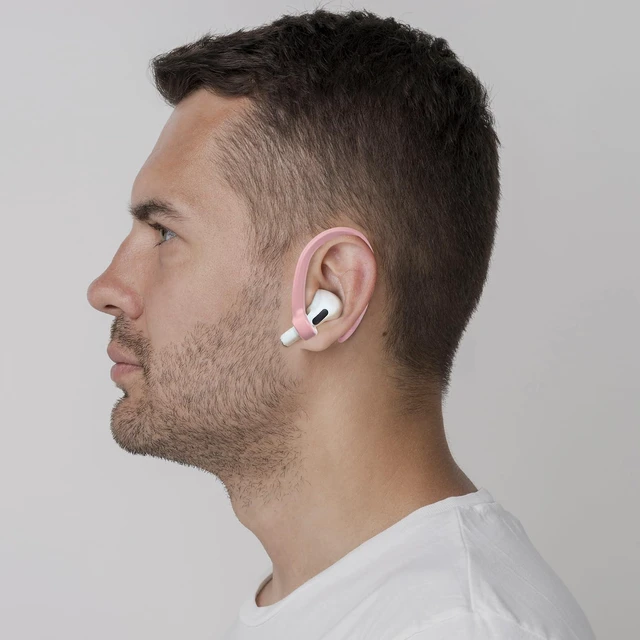 Alt view image 2 of 6 - 2 Pairs Ear Hooks for AirPods 5 Pro 2 1 AirPod 4-1, Pink Upgraded Anti Slip Sports Clip Hooks, Full Button Access, Friendly to Glasses Wearers, Comfortable, Easy Install & Take off