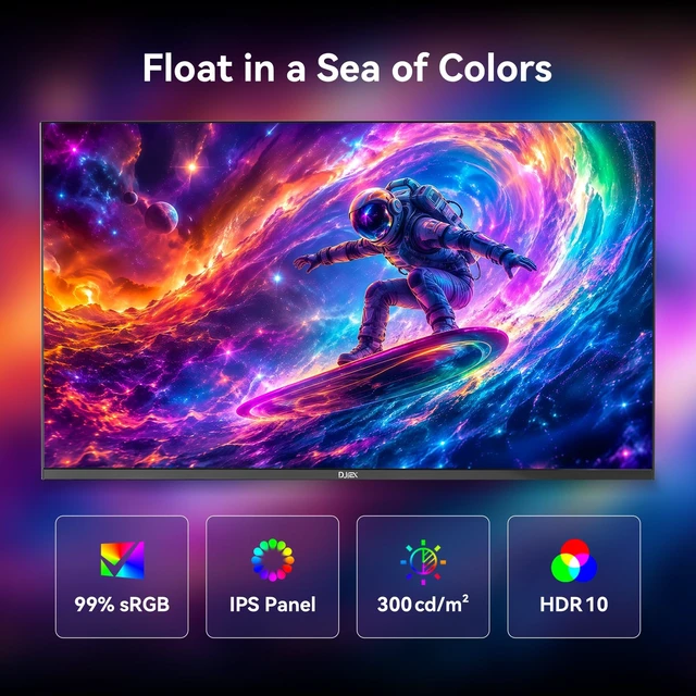 Alt view image 4 of 6 - 27 Inch Gaming Computer Monitor 240Hz FHD 1080P, 99% sRGB, 1ms MPRT IPS, 300cd/m², AMD FreeSync, Crosshair & Eye-Care Tech, HDMI 2.0, DP 1.4, Supports Wall-Mounted