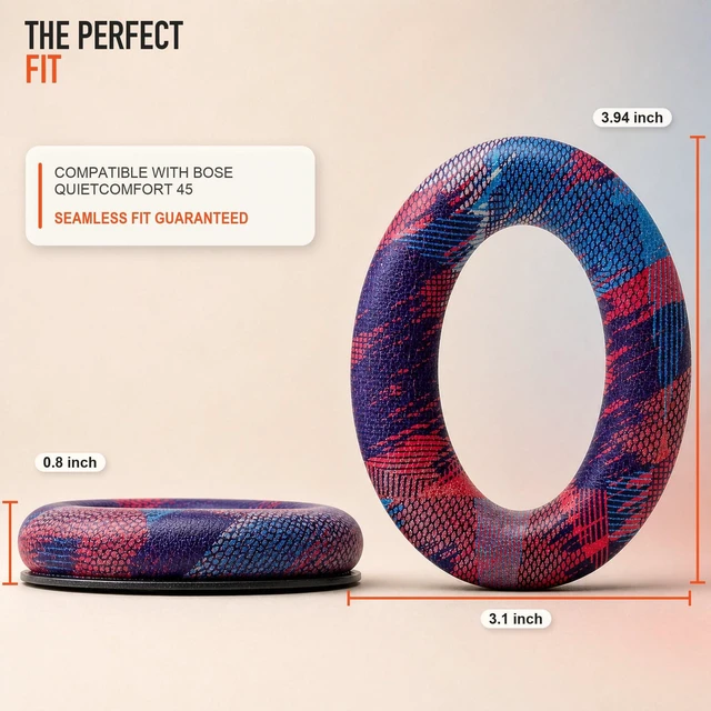 Alt view image 5 of 7 - PadZ QC45 - Earpads for Bose QuietComfort 45, QC SE & QC Wireless Made by Wicked Cushions Extra Thick Cushions, Premium Durable Stitching Speed Racer