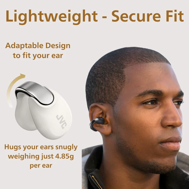 Alt view image 4 of 7 - Nearphones HANP1TW Open Ear True Wireless Headphones, White Bluetooth 5.3, 24H Playback, IPX4 Water Resistant, Built-in Mic, Ear Clip Design