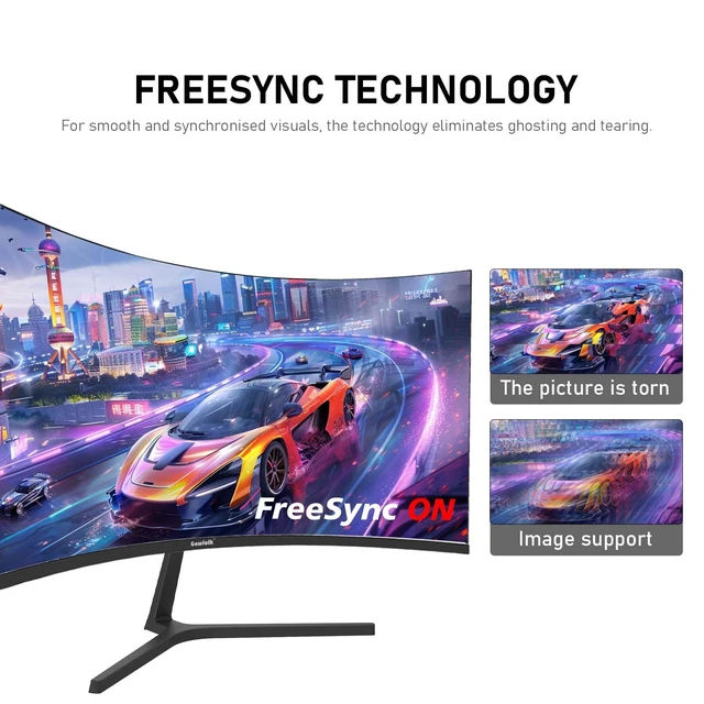 Alt view image 4 of 7 - 27 Inch Curved Gaming 250Hz Monitors, Built-in Speakers PC Screen VA panel,1800R curvature, 98% sRGB, 1ms response, HDMI 2.0/DisplayPort 1.4, Black