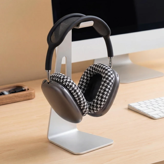 Alt view image 6 of 7 - PadZ Max - Ear Cushions for AirPods Max 1 & 2 Made by Wicked Cushions Soft Fabric, Enhanced Comfort & Unique Style Houndstooth