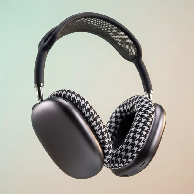 Alt view image 5 of 7 - PadZ Max - Ear Cushions for AirPods Max 1 & 2 Made by Wicked Cushions Soft Fabric, Enhanced Comfort & Unique Style Houndstooth