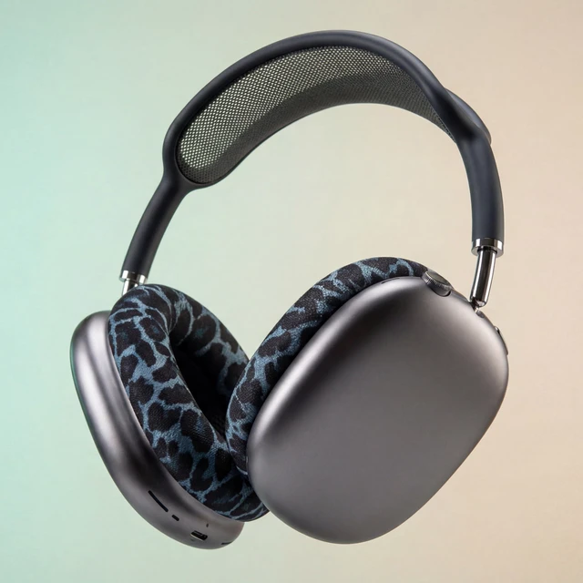 Alt view image 5 of 7 - PadZ Max - Ear Cushions for AirPods Max 1 & 2 Made by Wicked Cushions Soft Fabric, Enhanced Comfort & Unique Style Grey Leopard
