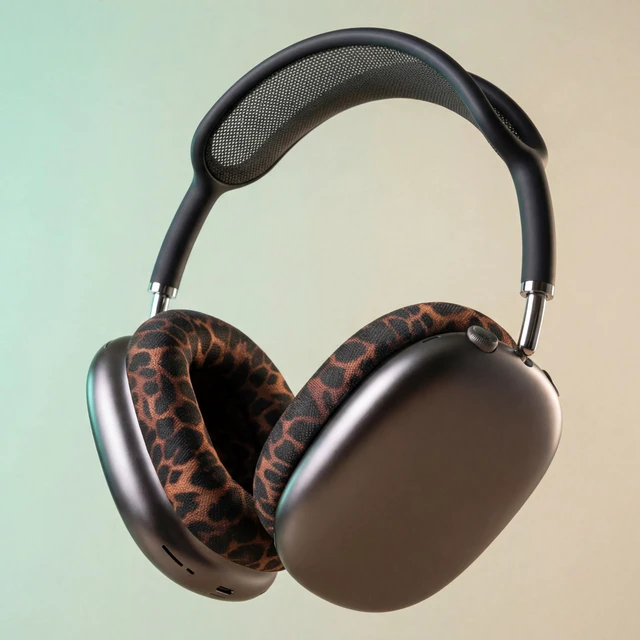 Alt view image 5 of 7 - PadZ Max - Ear Cushions for AirPods Max 1 & 2 Made by Wicked Cushions Soft Fabric, Enhanced Comfort & Unique Style Leopard