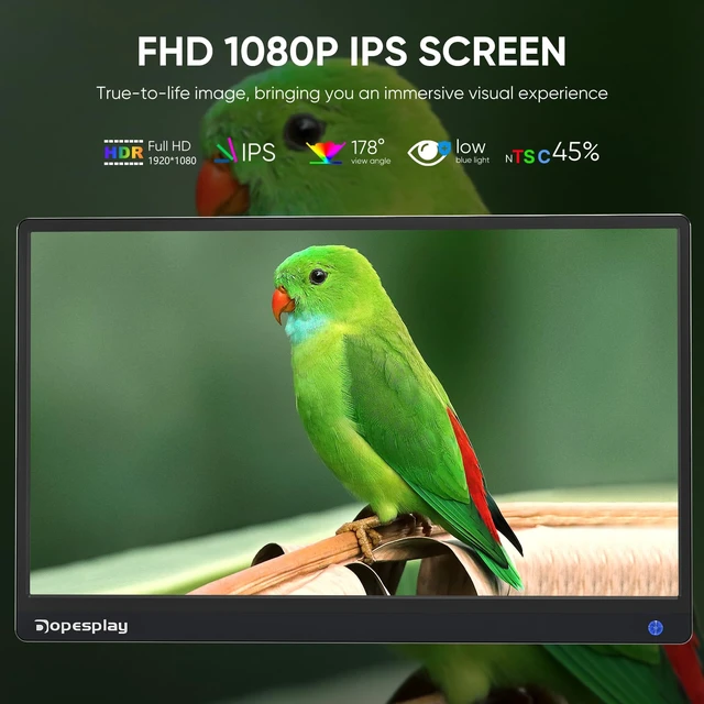 Alt view image 2 of 7 - 15.6" Touchscreen Portable Monitor with 5000mAh Battery, 1080P IPS Second Display Screen Extender, USB-C & HDMI for Laptop, MacBook, Phone, PS4/5, Xbox, Switch (No Touch on iPhone)
