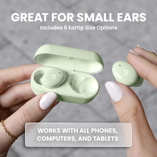 Alt view image 2 of 7 - Mini Earbuds, Small Earbuds, Mini Ear Buds for Small Ears Sweatproof Bluetooth Earbuds, Deep Bass, Tech Fitness Gifts for Men, Comfortable Bluetooth Ear Buds for Women