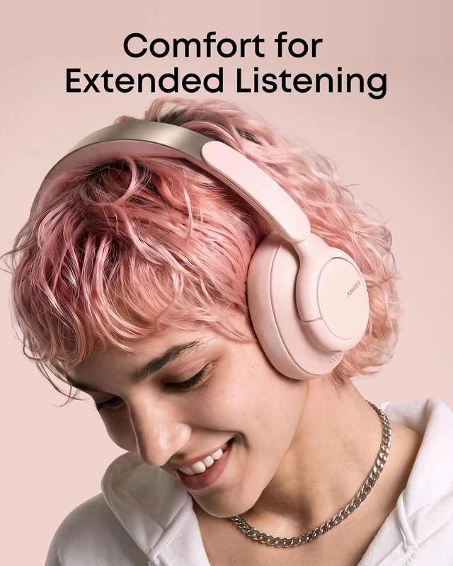Alt view image 4 of 7 - by Anker Q31i, Adaptive Noise Cancelling Over-Ear Headphones LDAC Hi-Res Wireless Audio, 50H ANC Playtime, Comfortable Fit, Clear Calls, Dual Connection, Bluetooth 6.0, Custom EQ via App