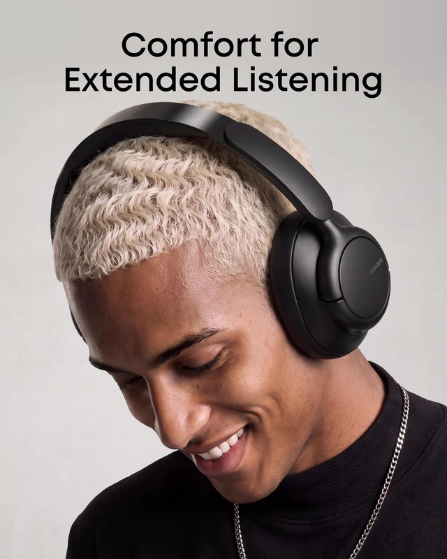 Alt view image 4 of 7 - by Anker Q31i, Adaptive Noise Cancelling Over-Ear Headphones LDAC Hi-Res Wireless Audio, 50H ANC Playtime, Comfortable Fit, Clear Calls, Dual Connection, Bluetooth 6.0, Custom EQ via App