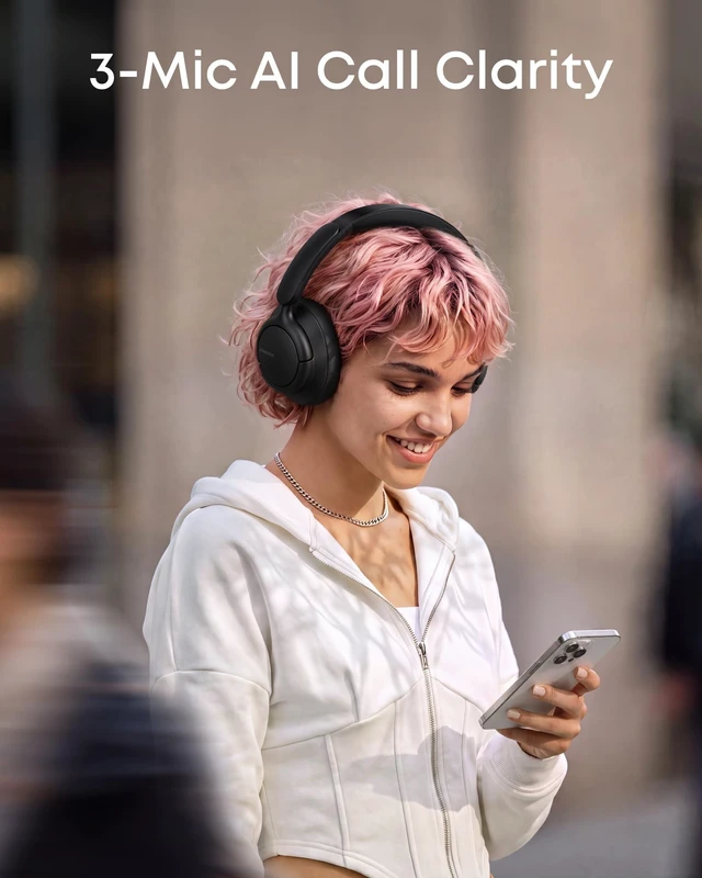 Alt view image 6 of 7 - by Anker Q31i, Adaptive Noise Cancelling Over-Ear Headphones LDAC Hi-Res Wireless Audio, 50H ANC Playtime, Comfortable Fit, Clear Calls, Dual Connection, Bluetooth 6.0, Custom EQ via App