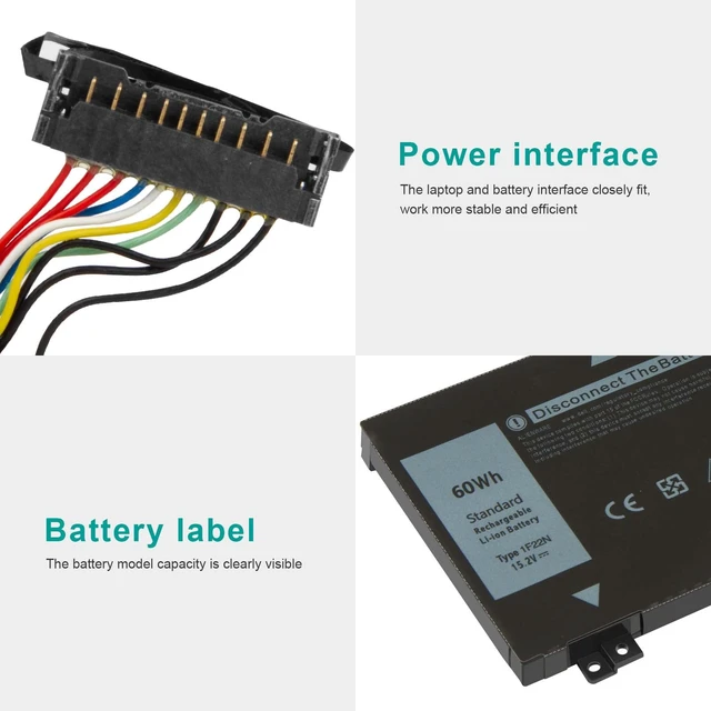 Alt view image 4 of 7 - 1F22N Laptop Battery for Dell Alienware M15 R1 M17 R1, G5 15 5590 5590-D2783W 5590-D2743B D2842W D2843W D2865B G7 15 7590 7790 D2785B ALW15M-D1523S,JJPFK 0JJPFK 06YV0V 08622M HYWXJ 0HYWXJ XRGXX 01F22N