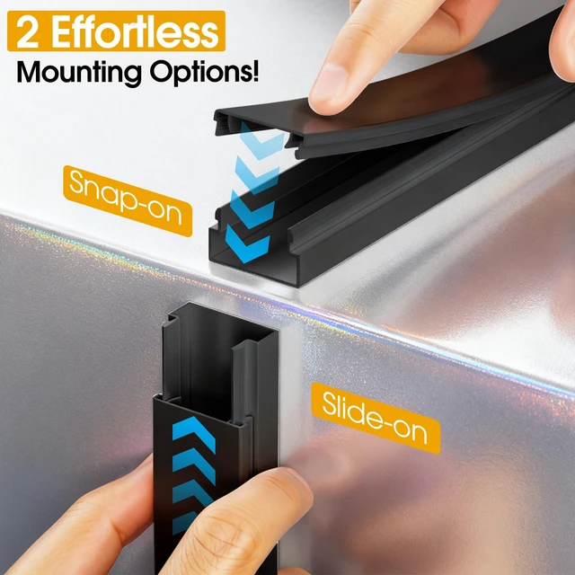Alt view image 6 of 7 - 212.6in Cord Covers for 2-3 Wires on Wall, TV Cord Hider Wall, Easier Set-up Wire Hider Wire Covers for Cords on Wall, Paintable Cable Hider Raceway,Self-Adhesive Cable Cover, W0.95 H0.55in, Black