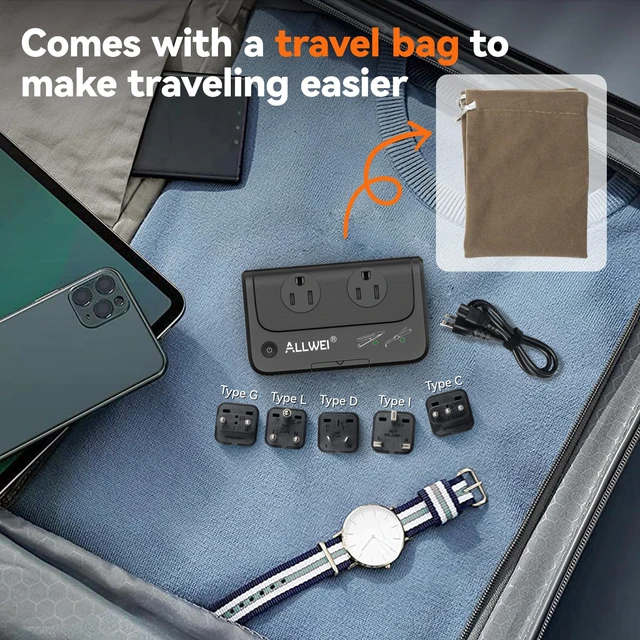Alt view image 6 of 7 - Travel Voltage Converter 220V to 110V Outlet Converter us to Europe for Hair Straightener/Curling Iron, Universal Power Plug Adapter UK, US, AU, EU, IT, India (Black)