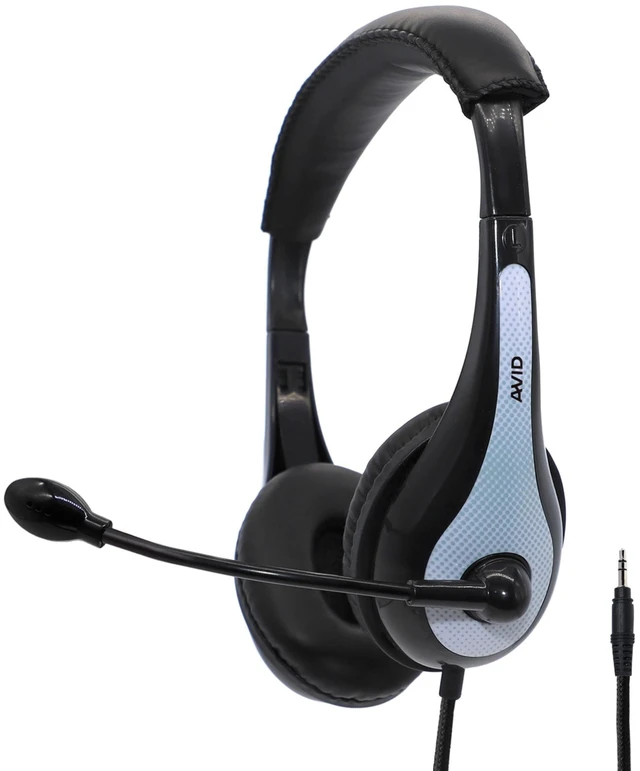Alt view image 6 of 7 - AE-36 White On-Ear Stereo Headphones with Boom Microphone (10-Pack)