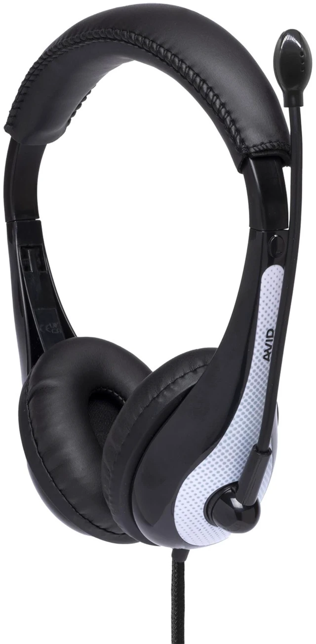 Alt view image 7 of 7 - AE-36 White On-Ear Stereo Headphones with Boom Microphone (10-Pack)