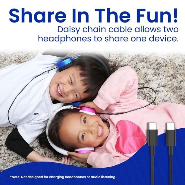 Alt view image 4 of 7 - Kids Headphones, Volume-Limiting 85dB, PuroQuiet Plus, Blue 85 dB Volume Limit, Built in Mic, 35-Hour Battery, Lightweight On Ear Design & Comfy Fit, Bluetooth Headphones for Kids