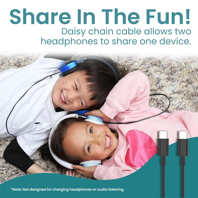 Alt view image 5 of 7 - Kids Headphones, Volume-Limiting 85dB, PuroQuiet Plus, Teal 85 dB Volume Limit, Built in Mic, 35-Hour Battery, Lightweight On Ear Design & Comfy Fit, Bluetooth Headphones for Kids