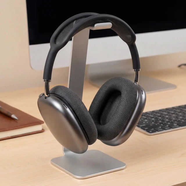 Alt view image 6 of 7 - PadZ Max - Ear Cushions for AirPods Max 1 & 2 Made by Wicked Cushions Soft Fabric, Enhanced Comfort & Unique Style Space Grey