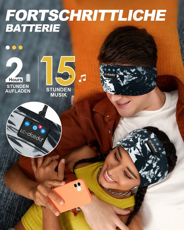 Alt view image 4 of 6 - Sleep Headphones Bluetooth 5.4, Headband Earphones Wireless, Sleep Mask for Sleeping, Sports, Gifts, Workout, Jogging, Yoga,Insomnia, Air Travel, Meditation