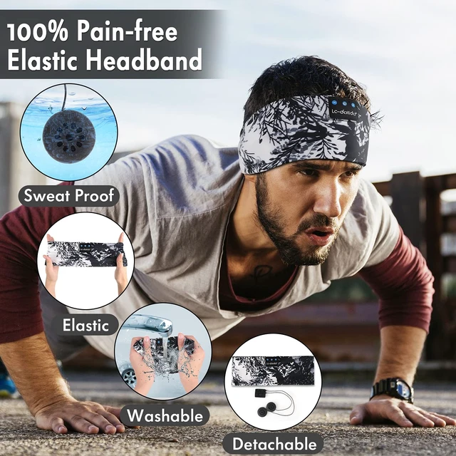 Alt view image 3 of 6 - Sleep Headphones Bluetooth 5.4, Headband Earphones Wireless, Sleep Mask for Sleeping, Sports, Gifts, Workout, Jogging, Yoga,Insomnia, Air Travel, Meditation