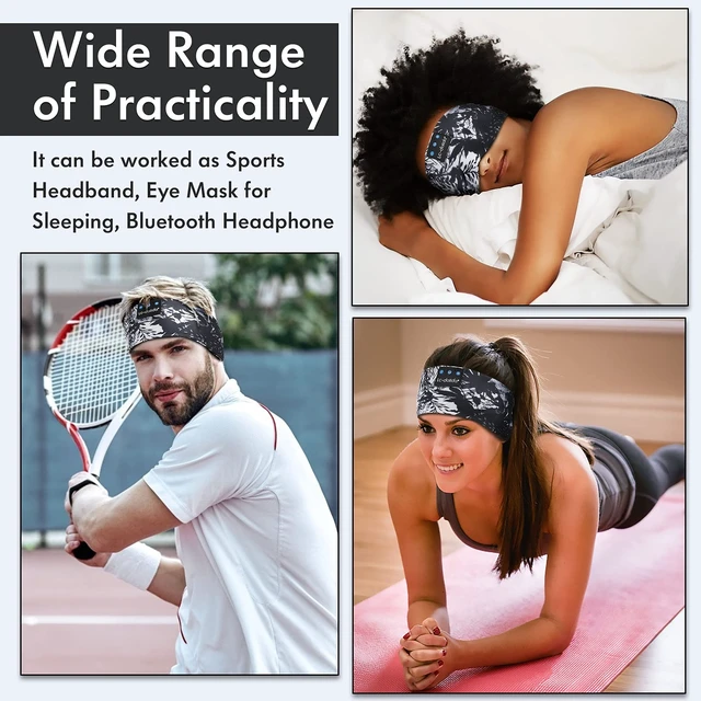 Alt view image 2 of 6 - Sleep Headphones Bluetooth 5.4, Headband Earphones Wireless, Sleep Mask for Sleeping, Sports, Gifts, Workout, Jogging, Yoga,Insomnia, Air Travel, Meditation