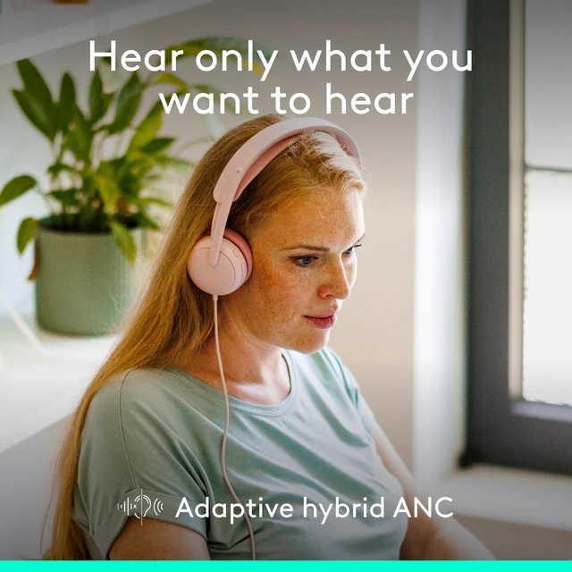 Alt view image 2 of 7 - Zone Wired 2 Noise Canceling Headset with Adaptive Hybrid - Rose Noise-canceling, USB-C connection, USB-A adapter included