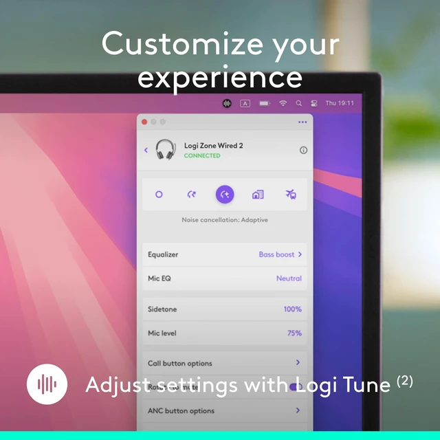 Alt view image 7 of 7 - Zone Wired 2 Noise Canceling Headset with Adaptive Hybrid - Rose Noise-canceling, USB-C connection, USB-A adapter included