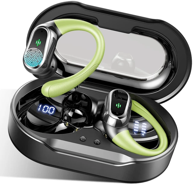 Main image of Wireless Earbuds, 2026 Bluetooth 5.4 Headphones Sport, Bluetooth Earbuds with ENC Noise Canceling Mic, 60H Stereo Wireless Headphones IP7 Waterproof with Earhooks, Dual LED Display for Workout/Running