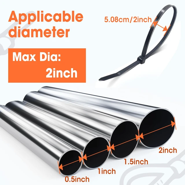 Alt view image 4 of 7 - 2000 PCS Zip Ties 8 Inch, Cable Ties 40lbs Tensile Strength, Black Zip Ties for Indoor and Outdoor Use, UV Resistant Wire Ties