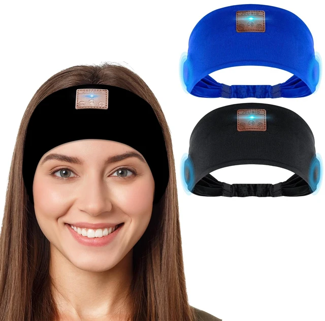 Main image of 2PCS Sleeping Headphones, Headband Headphones with Thin Speakers Wireless Bluetooth Headband for Running Sports Workouts Yoga Travel Meditation Gift for Men Women - Black& Blue