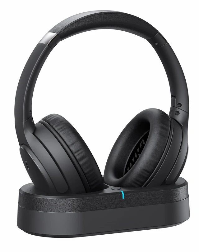 Main image of Wireless Headphones for TV Watching, TV Headphones Wireless for Seniors, Bluetooth 5.4 Headphones for TV with Versatile Transmitter Charging Dock, Instant Audio Sync for Parents & Elderly, Black