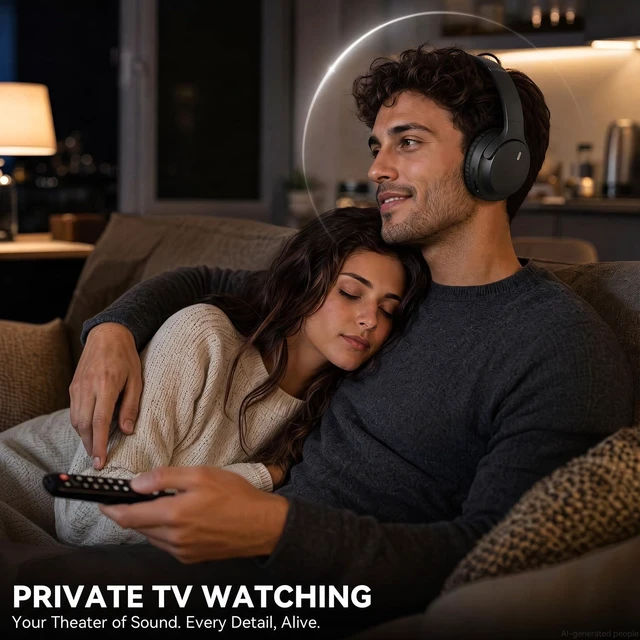 Alt view image 5 of 7 - Wireless Headphones for TV Watching, TV Headphones Wireless for Seniors, Bluetooth 5.4 Headphones for TV with Versatile Transmitter Charging Dock, Instant Audio Sync for Parents & Elderly, Black