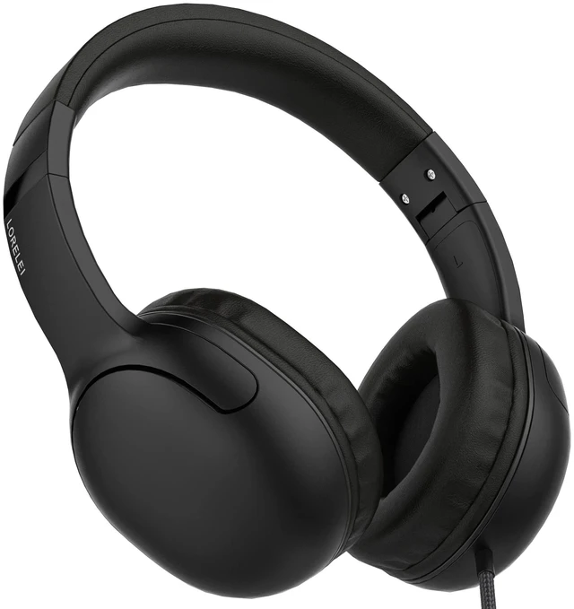 Main image of E5 Wired Headphones for Kids Foldable & 3.5mm Jack Tangle Free Nylon Wire Stereo On Ear Headsets for Kids/Children/School/Tablet/Ipad/Kiddle/Plane (Space Black)