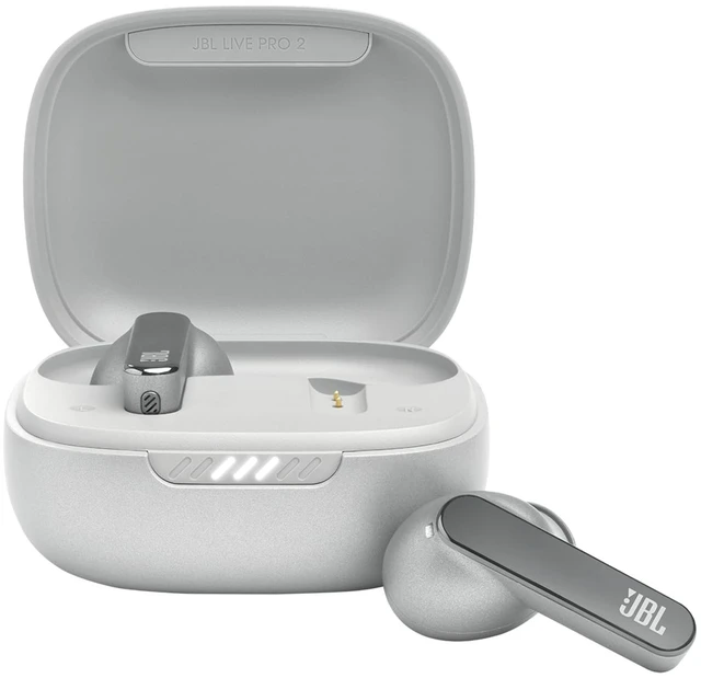 Main image of Live Pro 2 TWS - Noise Cancelling Earbuds - Silver Signature Sound, True Adaptive Noise Cancelling with Smart Ambient, 40 1030 hours of playback with wireless charging