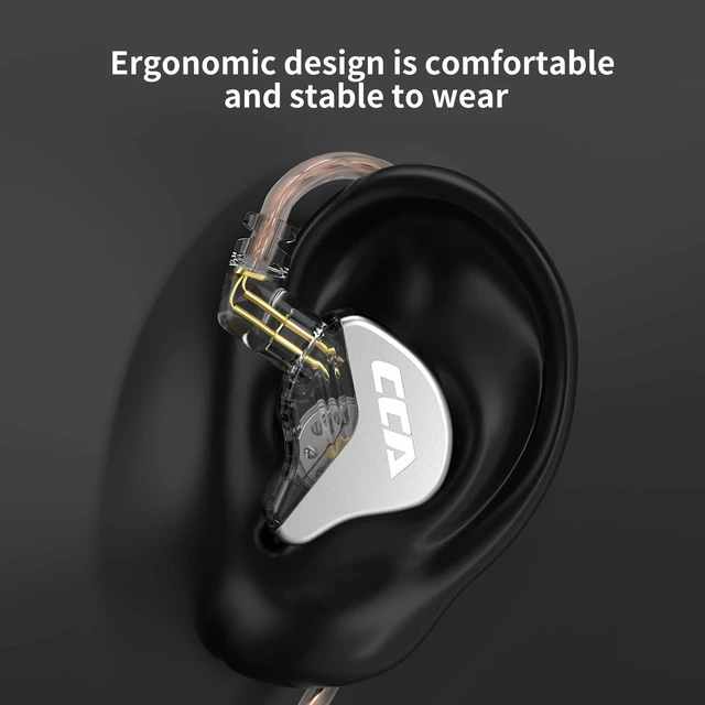 Alt view image 7 of 7 - CRA in Ear Monitor, Ultra-Thin Diaphragm Dynamic Driver IEM Earphones, Clear Sound & Deep Bass in Ear Headphones, Wired Gaming Earbuds with 2 Pin Detachable Cable for Singer Musicians Drummers