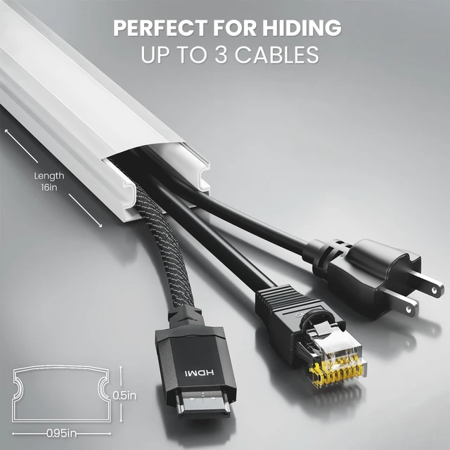 Alt view image 2 of 7 - Cord Hider - 300 Cord Cover Wall Cable Hider, Cable Concealer, Wire Hiders for TV on Wall. Cable Management, Cord Hider Cable Raceway Wire Covers for Cords (Beige, Medium)