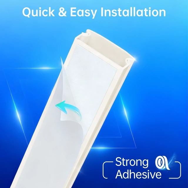 Alt view image 3 of 7 - Beige Cord Hider, 85in Cord Covers for 3-4 Wires on Wall, Beige Cable Hider Cable Management, Easy Set up Wire Hiders Wire Covers for Cords on Wall, TV Cables Cover Concealer, 6X W1.18 H0.67in