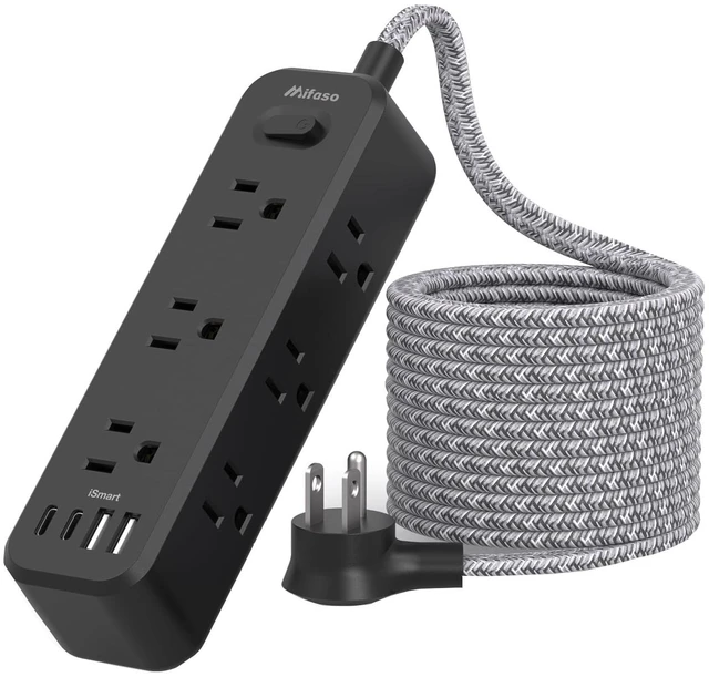 Main image of Black Extension Cord, Surge Protector Power Strip, Long Power Strip with 9 Outlets 4 USB Ports, Extension Cord with Multiple Outlets, USB Power Strip for Dorm Room Essentials, College(5FT, Black)