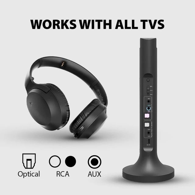 Alt view image 7 of 7 - Opera - Wireless TV Headphones with Clear Dialogue Comfortable TV headphones with enhanced volume, optical and AUX compatibility, and passthrough for shared listening