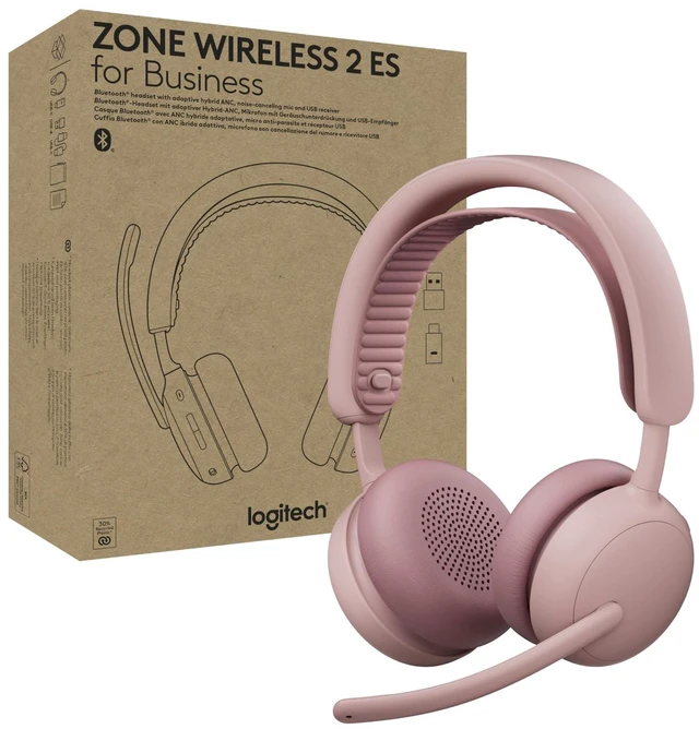 Main image of Zone Wireless 2 ES for Business Headset - Teams - Rose Adaptive Hybrid ANC, Bluetooth, USB-C & USB-A, Microsoft Teams Certified, ideal for Business, noise-canceling