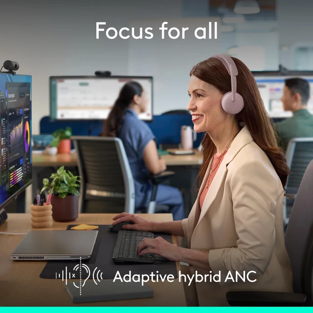 Alt view image 3 of 7 - Zone Wireless 2 ES for Business Headset - Teams - Rose Adaptive Hybrid ANC, Bluetooth, USB-C & USB-A, Microsoft Teams Certified, ideal for Business, noise-canceling