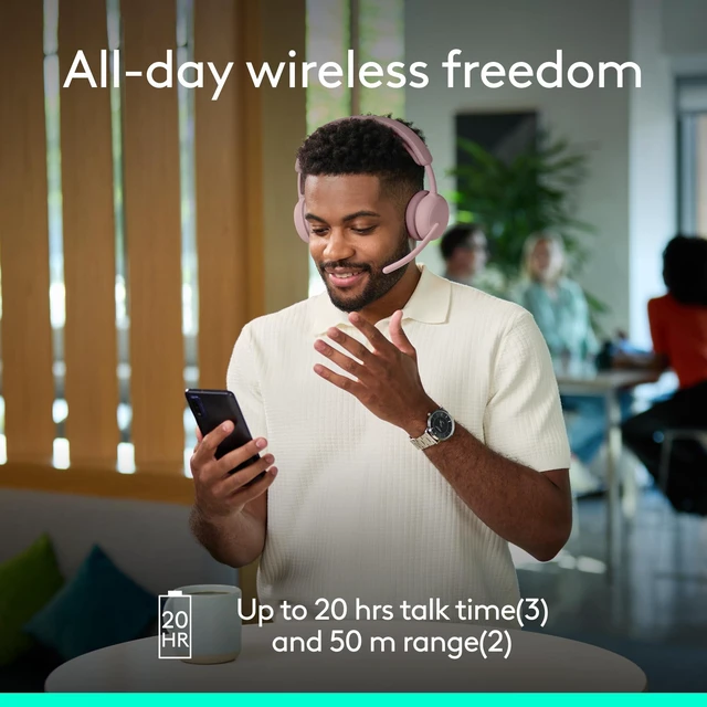Alt view image 7 of 7 - Zone Wireless 2 ES for Business Headset - Teams - Rose Adaptive Hybrid ANC, Bluetooth, USB-C & USB-A, Microsoft Teams Certified, ideal for Business, noise-canceling