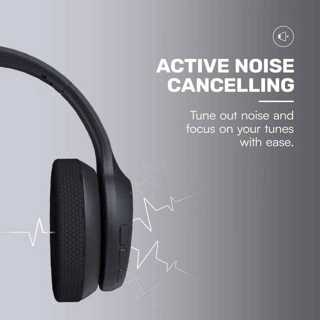 Alt view image 3 of 7 - Fitness Bluetooth Headphones - Over The Ear Running Headphones, Active Noise Cancelling Wireless Headphones + Awareness Mode, Bluetooth Headset with Mic, 45 Hours of Battery Life (White)
