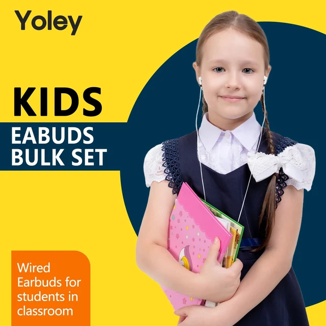 Alt view image 2 of 7 - 200 Packs Classroom Earbuds Bulk Headphones for Kids School Students Children, Wholesale Class Set Durable Earphones, Individually Bagged (200 Mixed)
