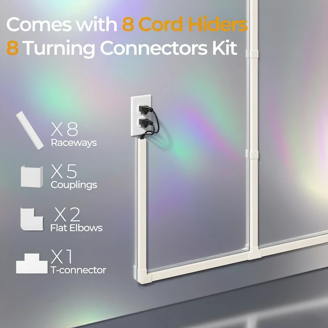 Alt view image 4 of 7 - 113.4in Cord Hider Kit, Cord Covers for 2-4 Wires on Wall, Self-Adhesive Cable Hider Wire Covers for Cords on Wall, Paintable Cord Hider for Walls Mount Tv, Cable Cover Raceway, W0.95 H0.55in, Beige