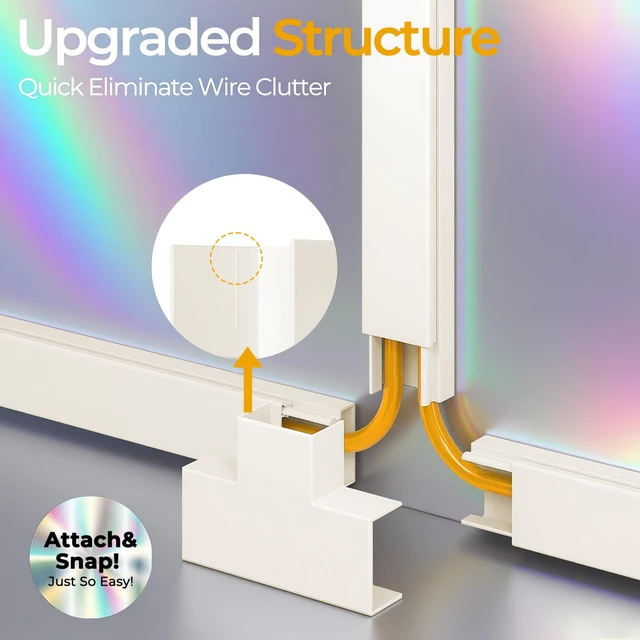 Alt view image 5 of 7 - 113.4in Cord Hider Kit, Cord Covers for 2-4 Wires on Wall, Self-Adhesive Cable Hider Wire Covers for Cords on Wall, Paintable Cord Hider for Walls Mount Tv, Cable Cover Raceway, W0.95 H0.55in, Beige
