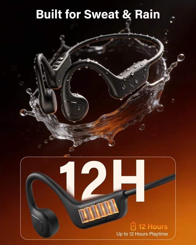 Alt view image 6 of 7 - New Bone Conduction Headphones Bluetooth 6.0 Open Ear Earbuds with Mic, Balanced Audio, Reduced Sound Leakage, IP54 Waterproof Secure Fit, Wireless Sports Headphones for Running, Workout & Cycling