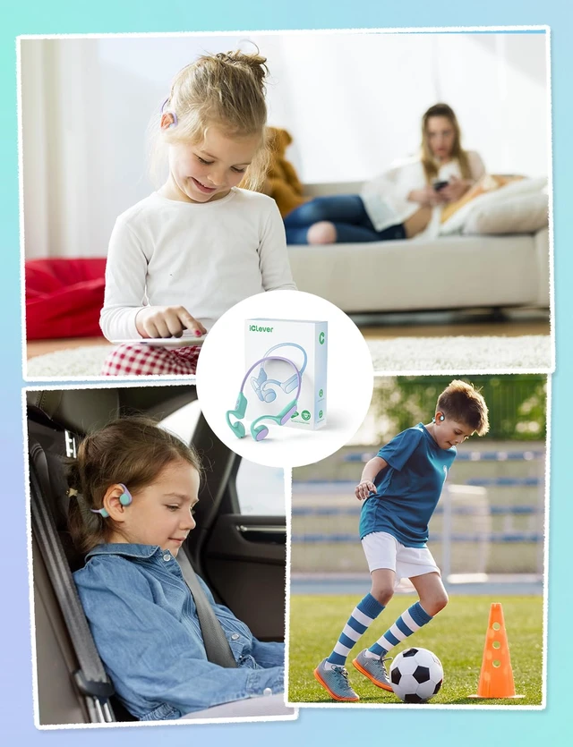 Alt view image 6 of 6 - OWS01 Kids Bluetooth Headphones, Air Conduction Open Ear Headphones SafeSound Tech, Clear Audio Bluetooth 5.4, 360° Bending Ultra-Light Kids Wireless Headphones for Travel/School/Sports/Outdoor
