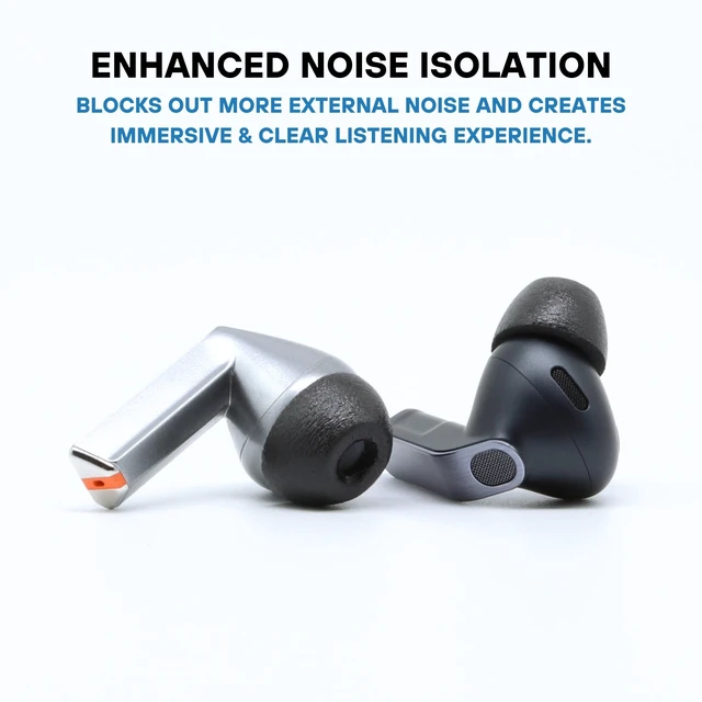 Alt view image 5 of 7 - TrueGrip MAX Premium Memory Foam Replacement Ear Tips, Black (Large) 3 Pairs, for Samsung Galaxy Buds4 Pro & Buds3 Pro, Long-Lasting Comfort, Secure Fit, Noise Isolation