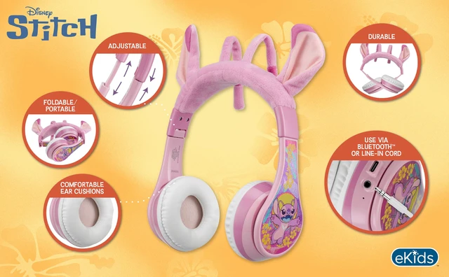 Alt view image 3 of 7 - Disney Stitch Angel Bluetooth Headphones for Kids, Wireless Headphones